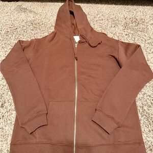 Tilly's oversized Brown Zip-Up Hoodie